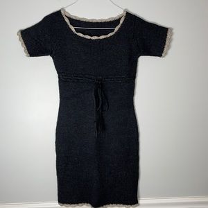 Handmade Homemade Vintage Black Sweater Dress